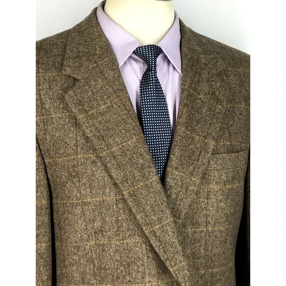 44R Brooks Brothers USA Mens 2 Button Pure Camel Hair Blazer Sport Coat W/Pane